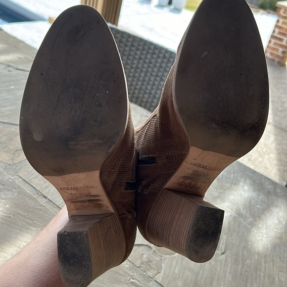 Aquatalia Italian Champagne Tan Suede Ankle Boots - Women’s size 40 or US 9 - Picture 12 of 13